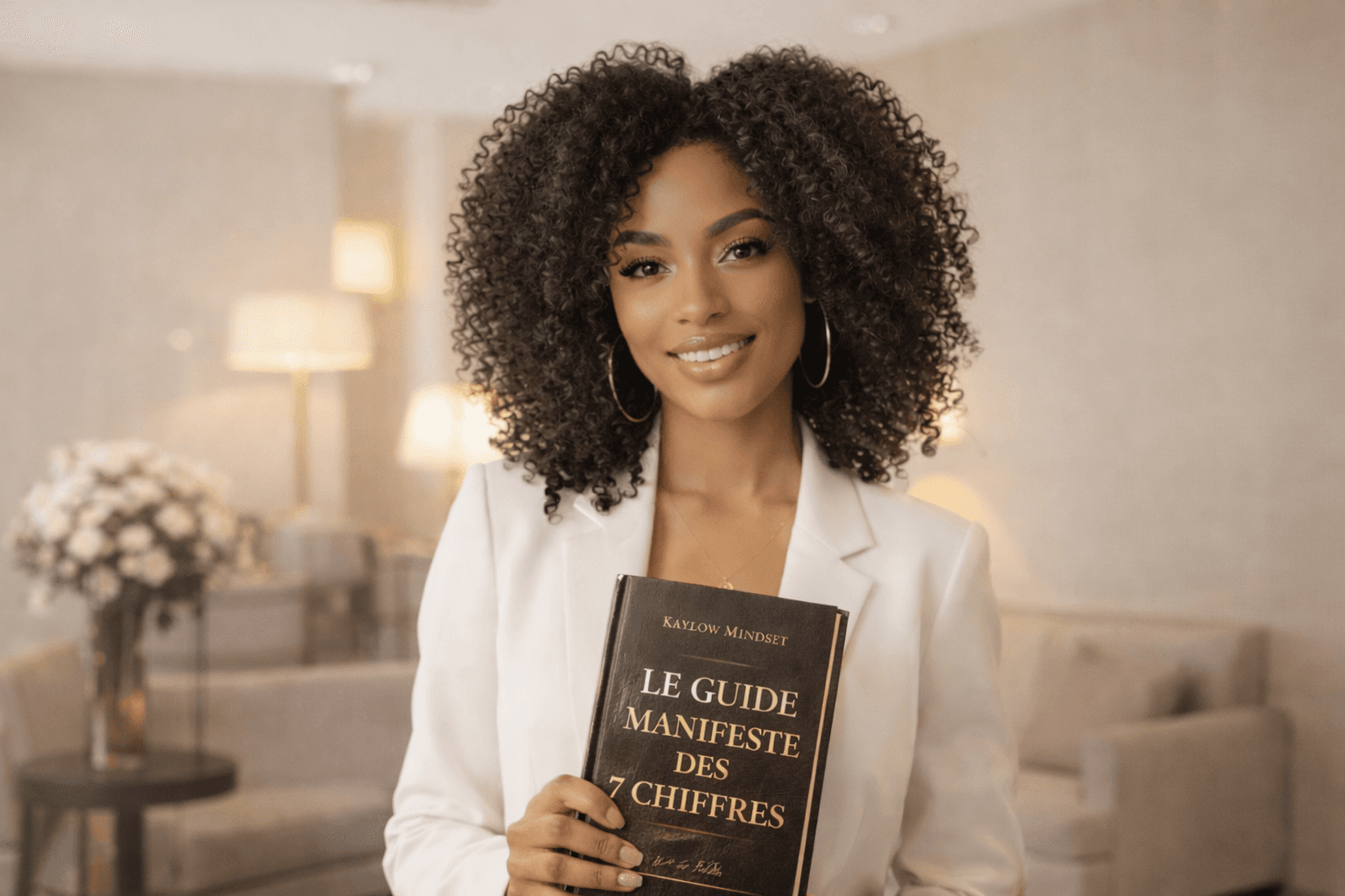 Femme avec le Guide Manifeste des 7 Chiffres